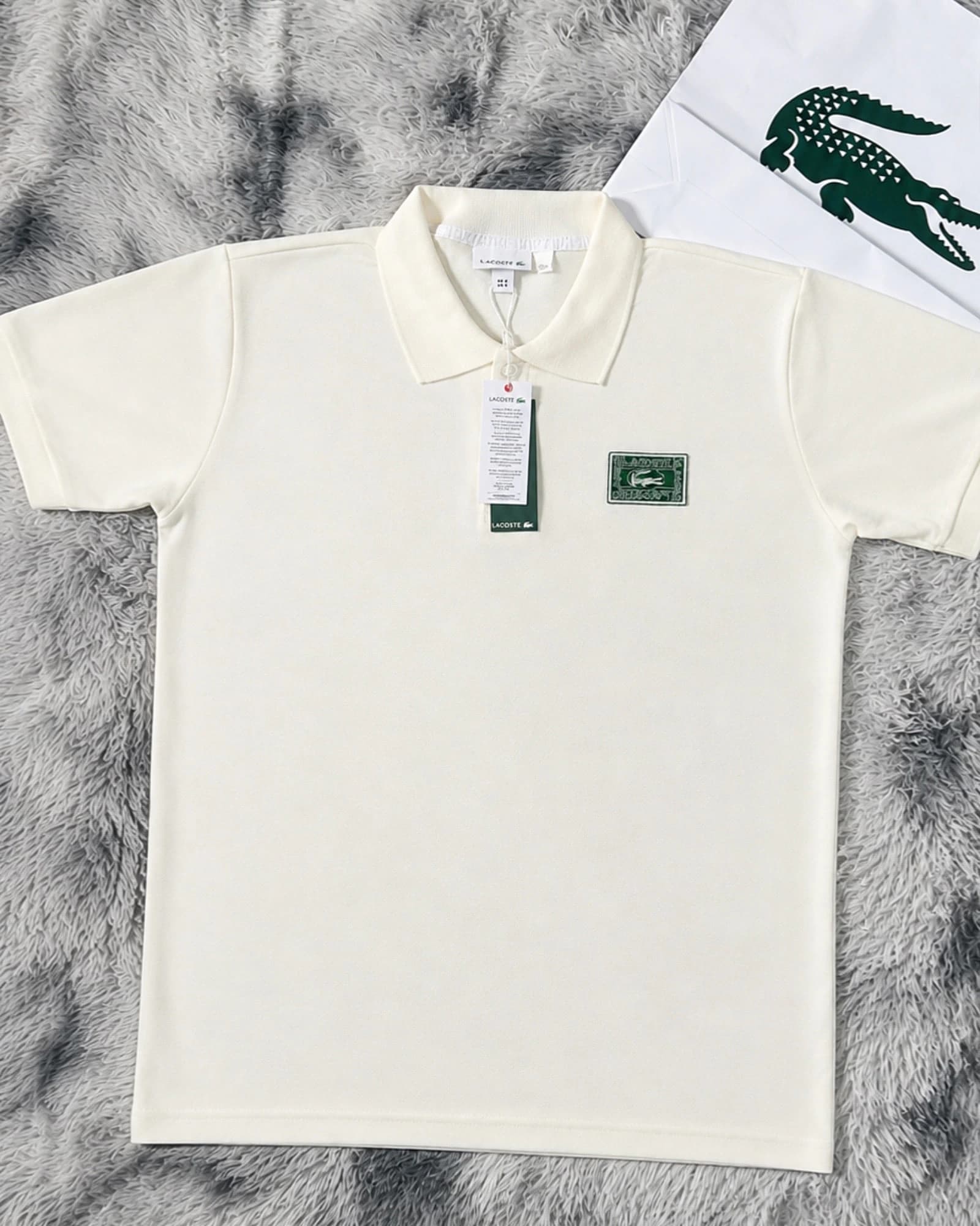 POLO LACOSTE OFF-WHITE